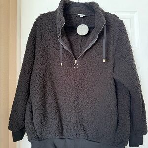 Cozy Black Sherpa Pullover
